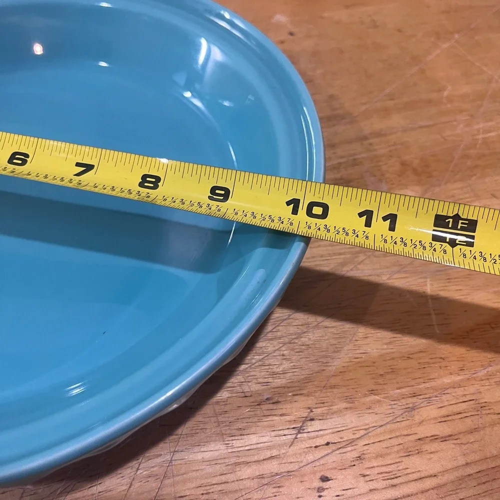 Fiesta Turquoise Deep Dish Pie Baker Scalloped 10.5